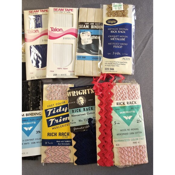 Rick Rack Seam Bias Tape Seam Binding Varies of Sizes & Colors Vintage Lot - Picture 4 of 6